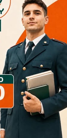 Studente in uniforme con libri, immagine promozionale WAY